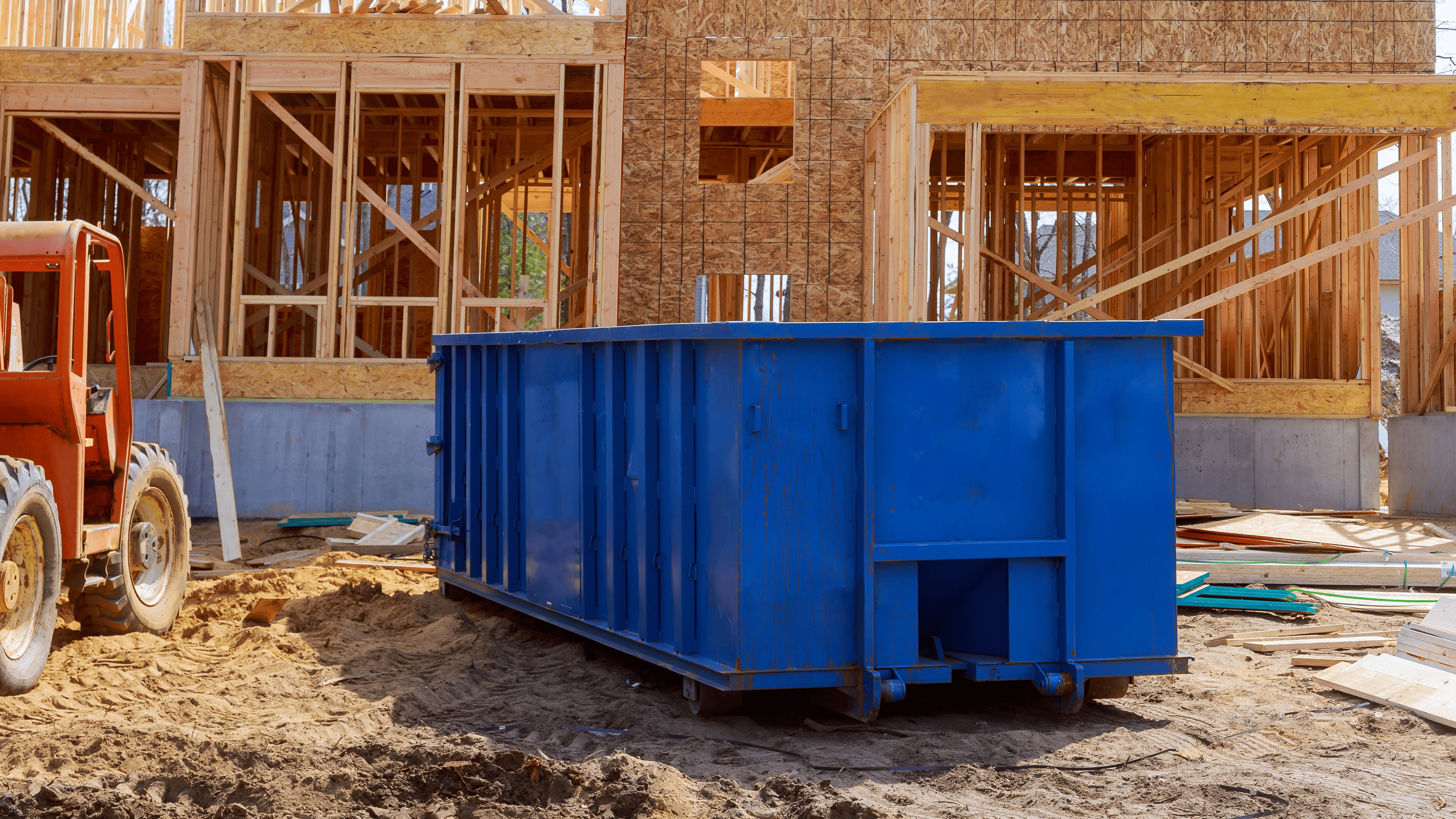 10 yard dumpster at construction site